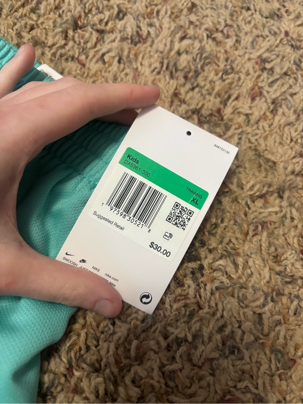 Kids' Nike Dri-FIT Light Blue & White Athletic Training Shorts – Size XL NWT - Picture 4 of 9